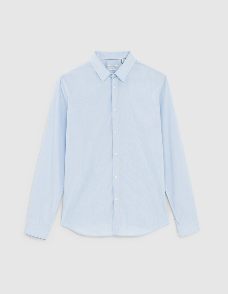 Camisa SLIM azul cielo rayas finas Hombre-8