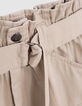 Jupe courte beige esprit battle ceinturée Femme-7