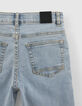 Boys’ blue straight jeans with placed distressing-7