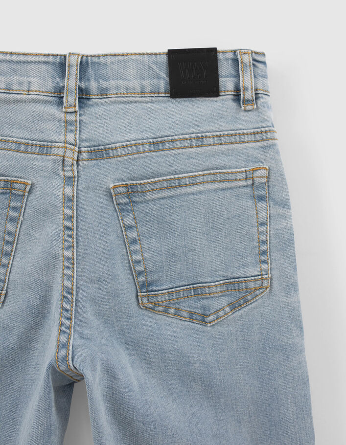 Boys’ blue straight jeans with placed distressing - IKKS