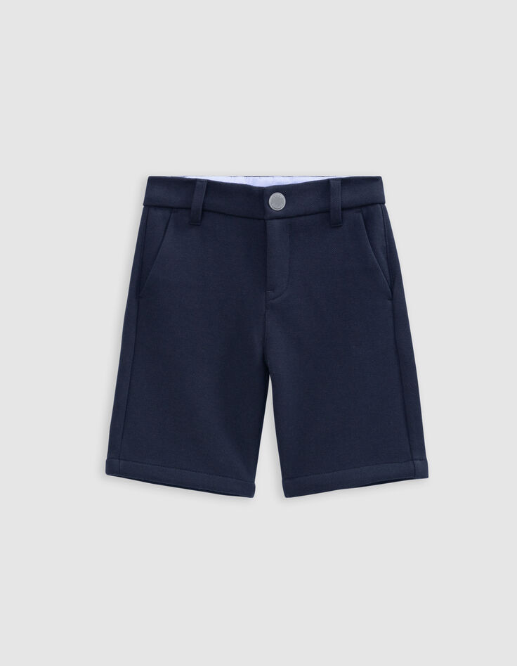 Boys’ navy pique knit Bermuda shorts-3