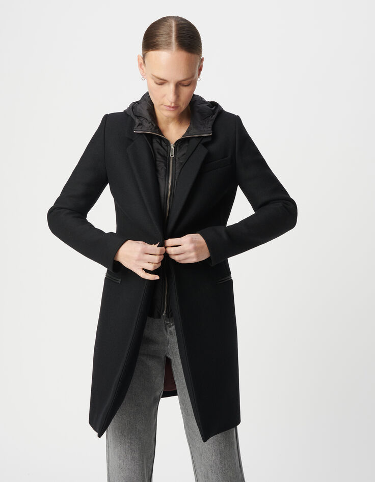 Manteau drap de laine à capuche femme-3
