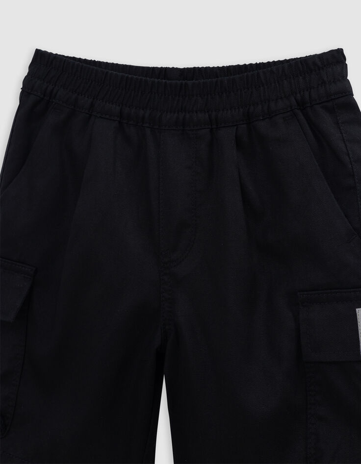 Schwarze Jungen-JOGGER-Bermudas aus Lyocell-Mix-3