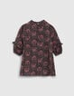 Baby girls’ black lily print dress-3