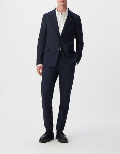 Men&rsquo;s navy Milano knit LOOSE suit jacket - IKKS