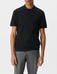 Polo negro punto flameado hombre-2