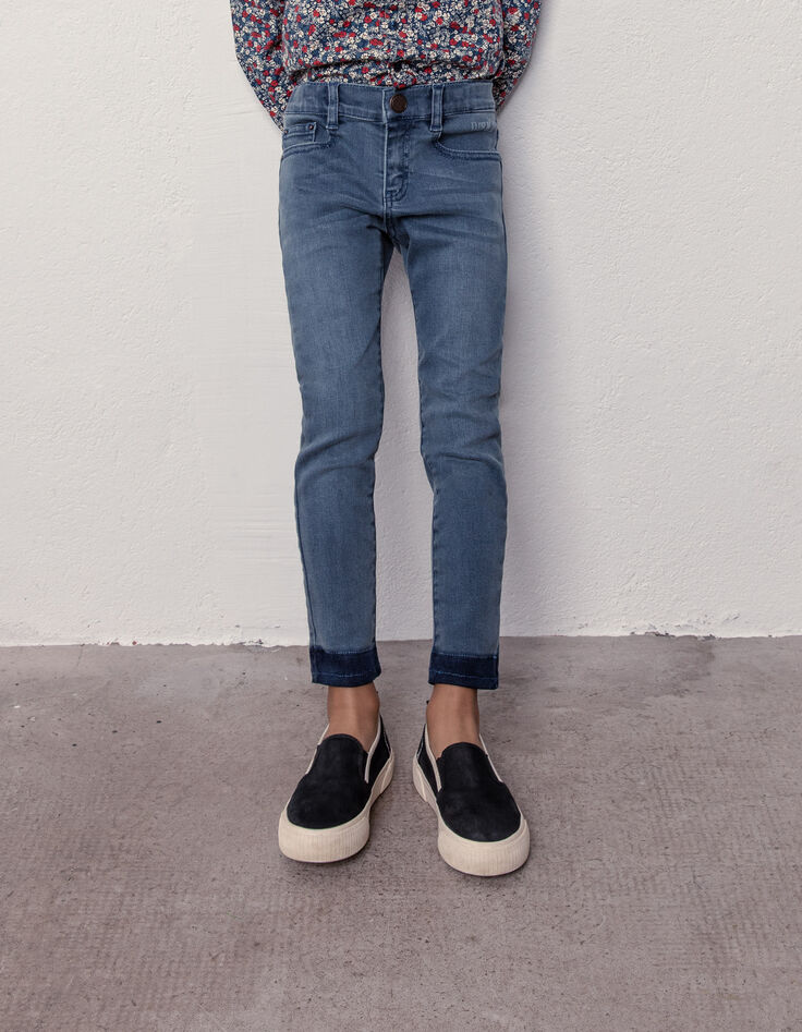 Jean skinny blue grey damier poche dos garçon-2