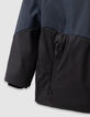 Parka à capuche marine et noire déperlante garçon-3