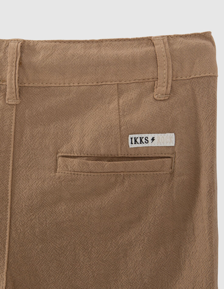 Beige Jungen-CHINO-Bermudas aus Reliefstoff-4