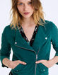 Women’s green goatskin leather jacket-1