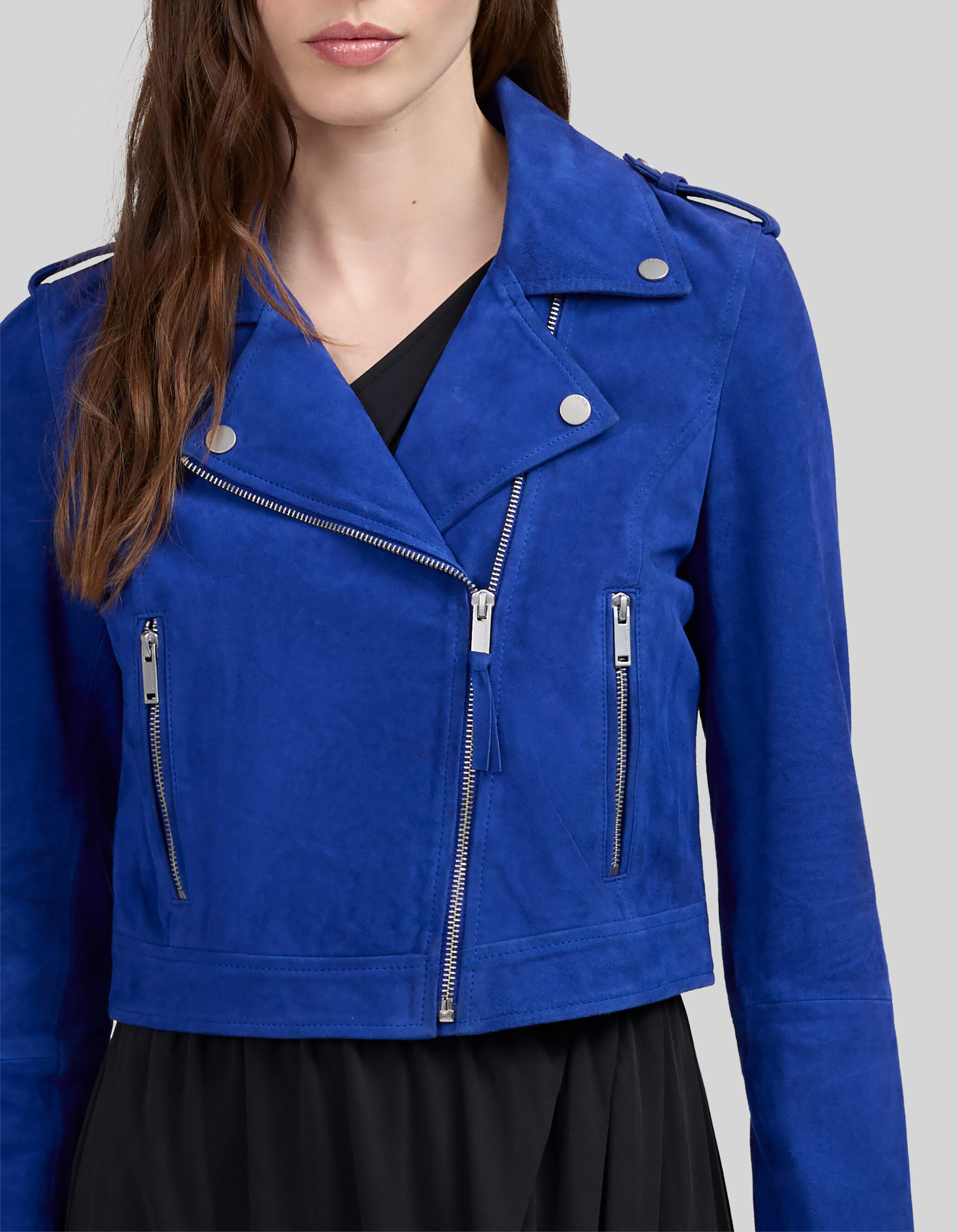Suede biker jacket womens sale