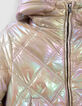 Beige irisierende Mädchensteppjacke-5
