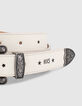 Ceinture beige clair chiné suédée découpes étoiles fille-6