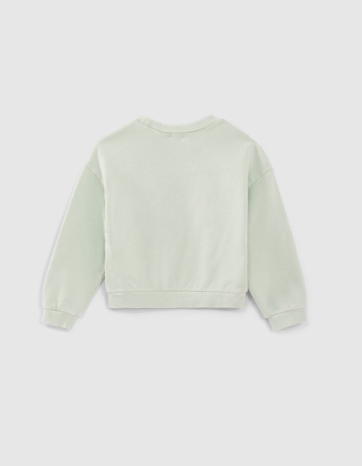 Girls’ aqua green embroidered vintage image sweatshirt - IKKS