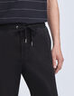 Men's black textured organic cotton COMFORT joggers-4