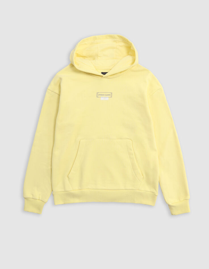 Sudadera amarilla algodón maxi logo bordado espalda niño-1