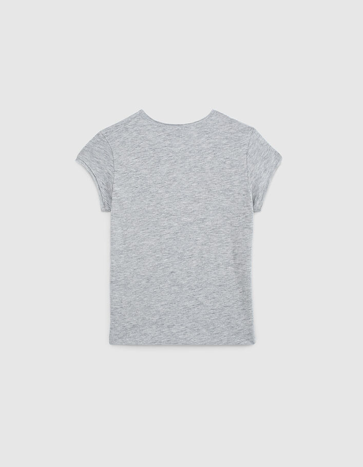 Girls’ grey Essential organic cotton T-shirt - IKKS