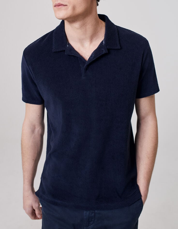 Men&rsquo;s navy terry cloth polo-2