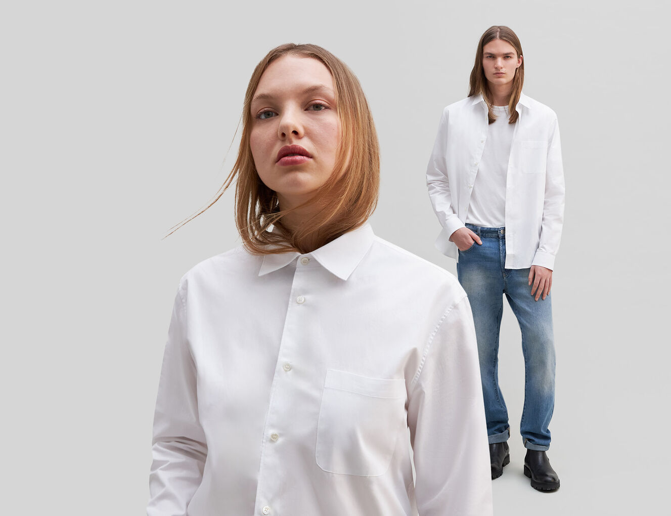 Unisex white organic cotton Gender Free shirt - IKKS-1