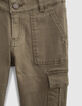 Pantalón cargo caqui de talle alto niña-6