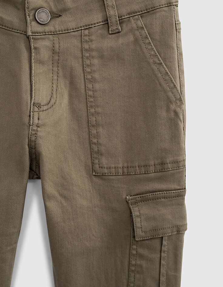 Pantalón cargo caqui de talle alto niña-6