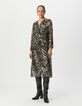 Lange zwarte jurk zebraprint Dames-1