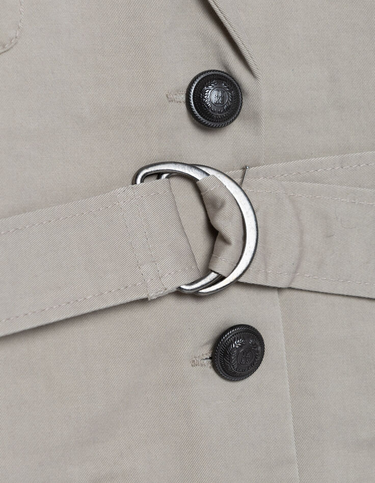 Women's beige sleeveless safari jacket-7