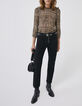 Women’s arabesque print Victorian high neck loose blouse-6