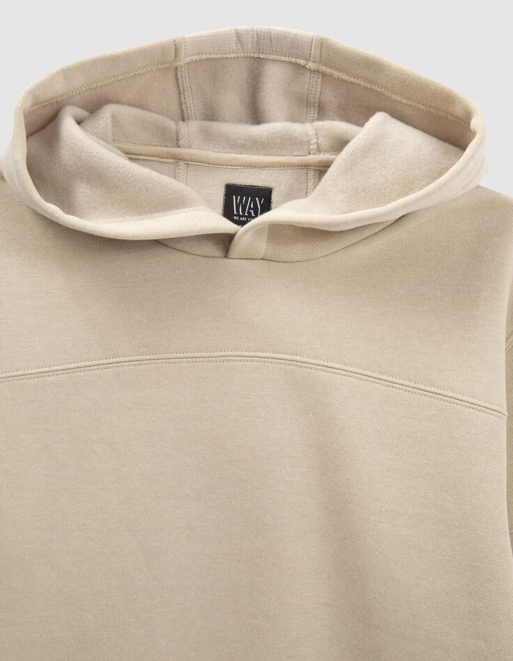 Sudadera beige nailon a cuadros espalda ni&ntilde;o-2