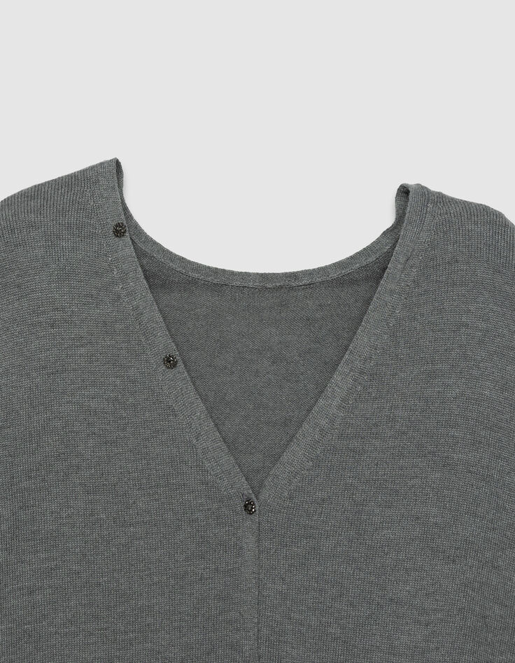 Cárdigan gris punto reversible mujer-2