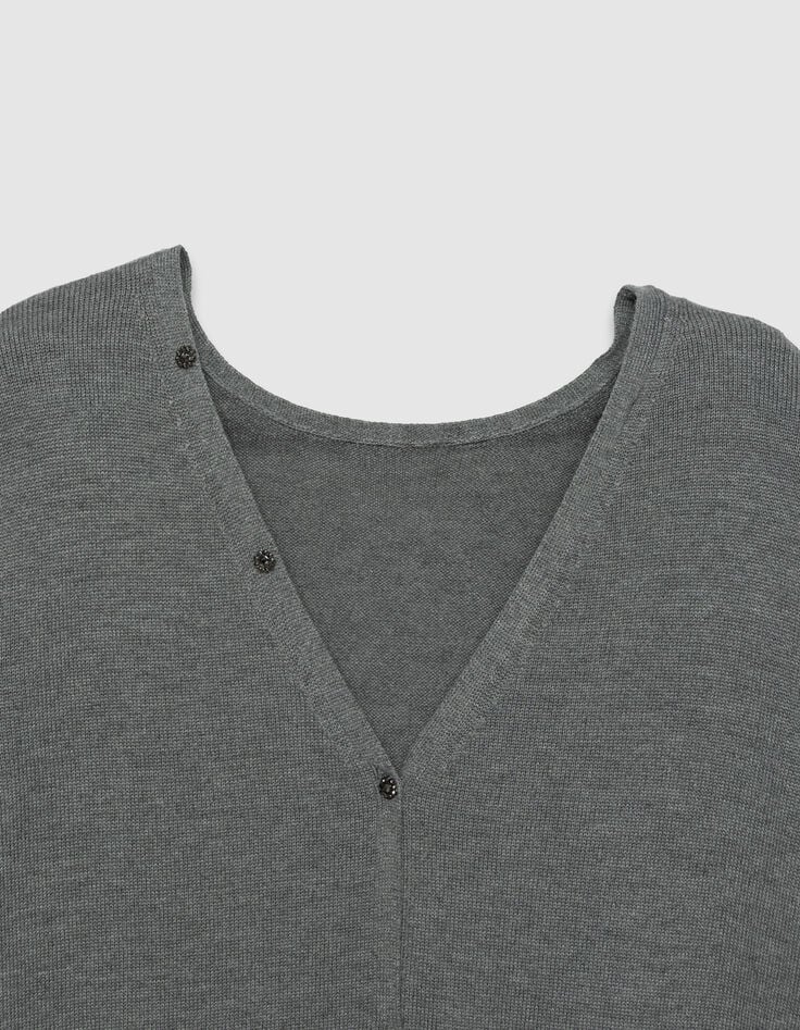 Cárdigan gris punto reversible mujer-2 Cárdigan gris punto reversible mujer-2