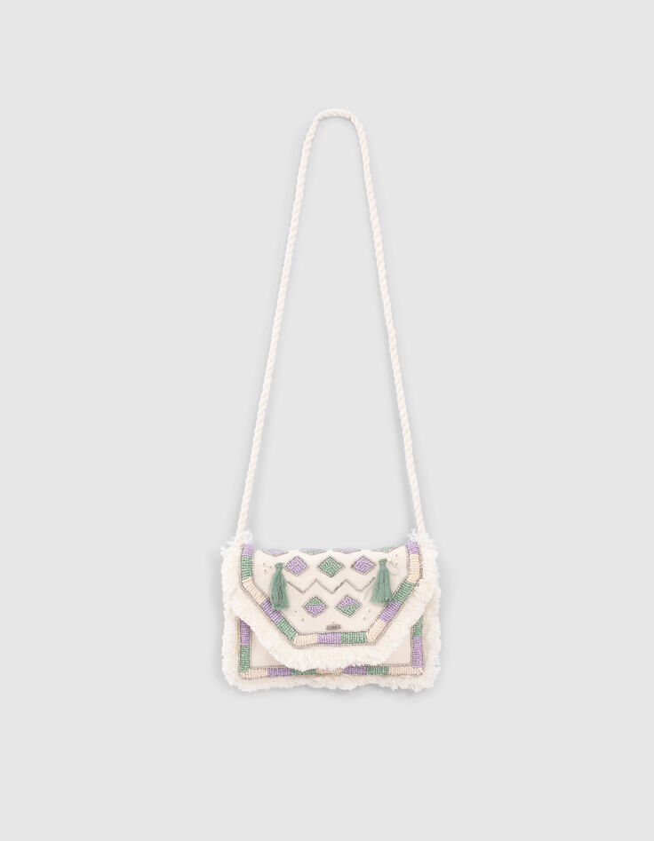 Sac &agrave; main &eacute;cru avec perles brod&eacute;es fille-1