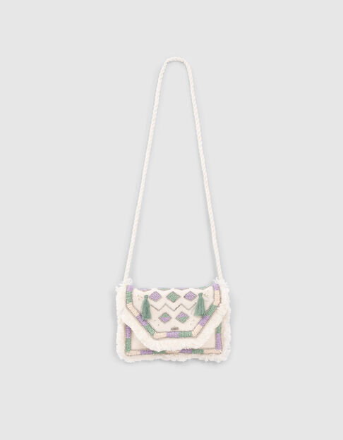 Girls’ ecru bag with bead embroidery