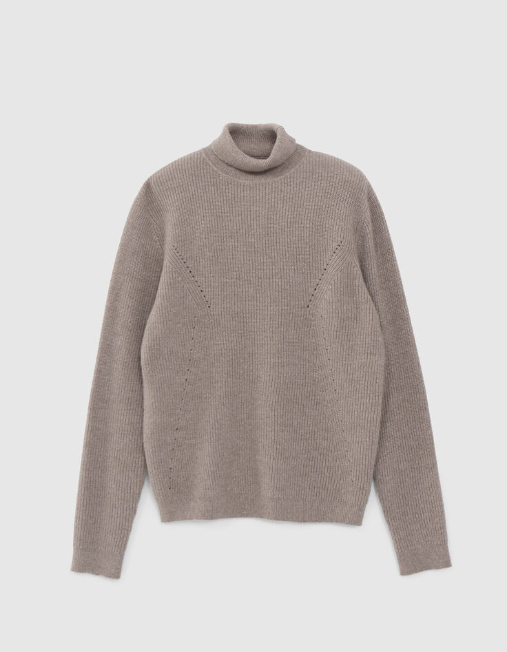 Jersey de cuello alto de punto crudo para hombre-7