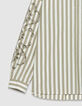 Camisa caqui rayas bordado calado Mujer mangas-7