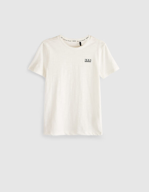 Weißes Jungen-T-Shirt Essentiels aus Biobaumwolle