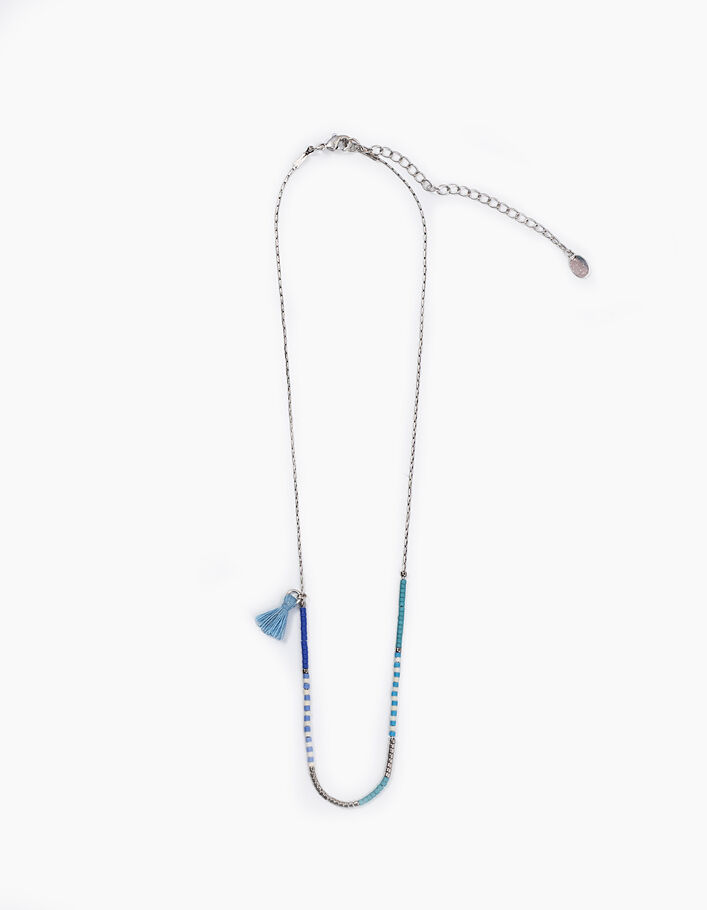 Damenhalskette mit blauen Perlen und Troddel - IKKS