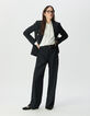 Pantalon de tailleur marine large rayures tennis Femme-1