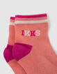 Chaussettes roses, écrues, corail fille-5