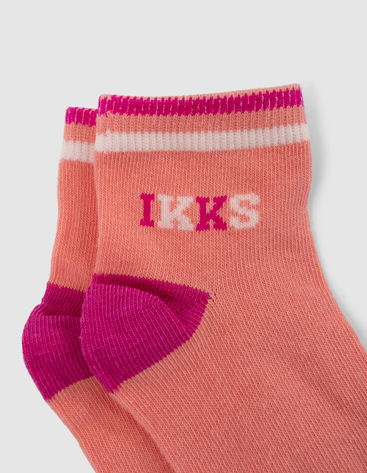 Chaussettes roses, écrues, corail fille-5