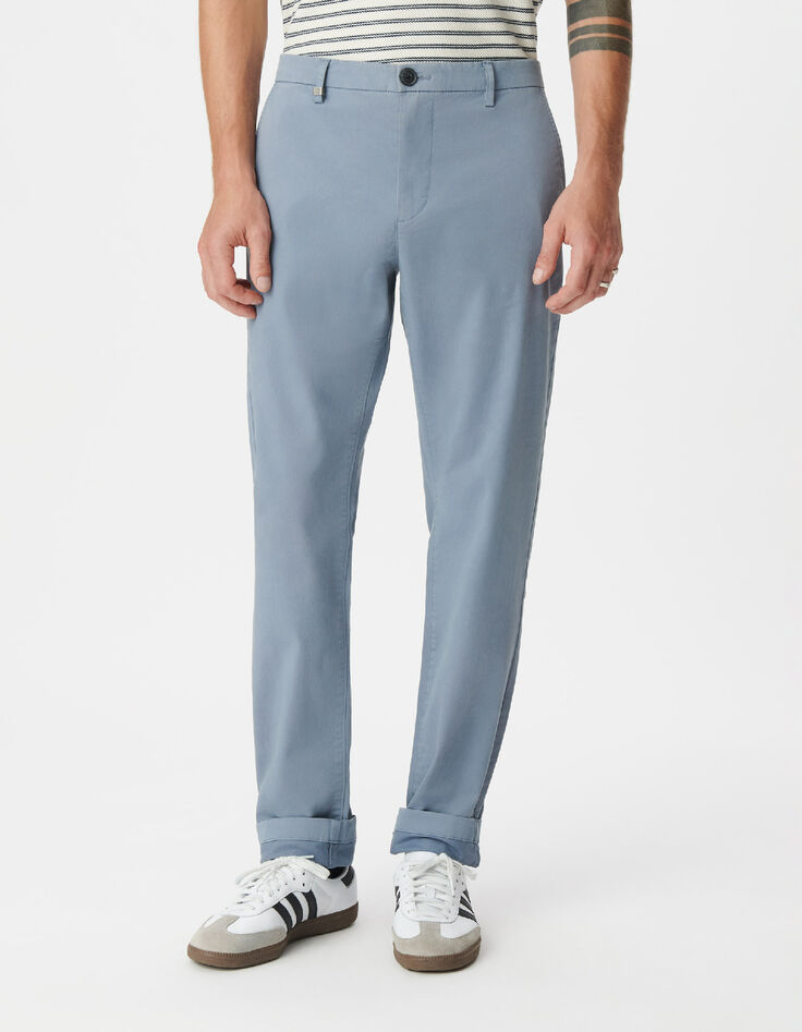 Pantalon chino slim bleu Homme-2