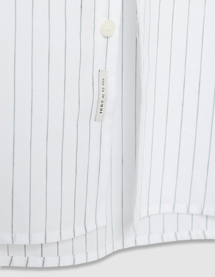 Camisa regular de rayas verde almendra para Hombre-7