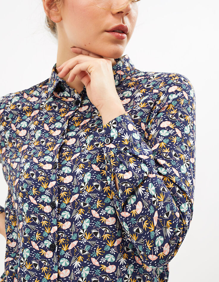 Chemise marine imprimé parasols I.Code-5