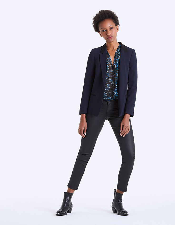 Blouse voile imprimé jungle smocks épaules femme-6