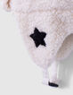 Chapka blanc cassé Sherpa brodé étoile bébé fille -4