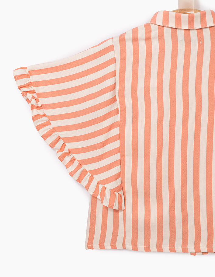Girls’ peach cropped, striped shirt - IKKS
