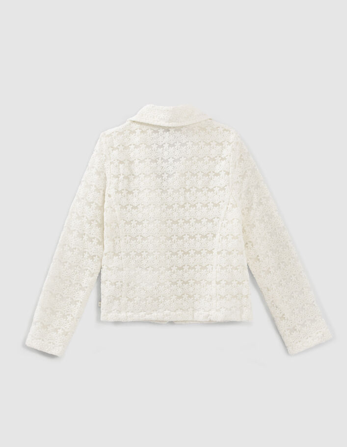 Veste blanc cassé esprit motard en dentelle fille-4