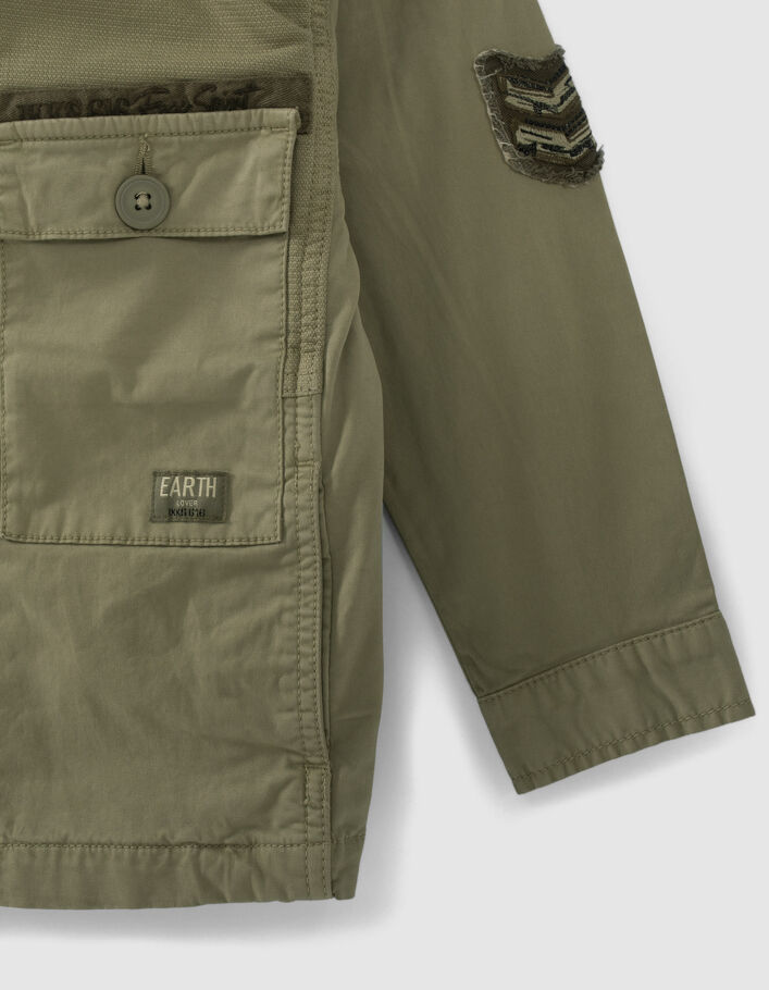 Boys’ khaki textured mixed fabric safari jacket - IKKS