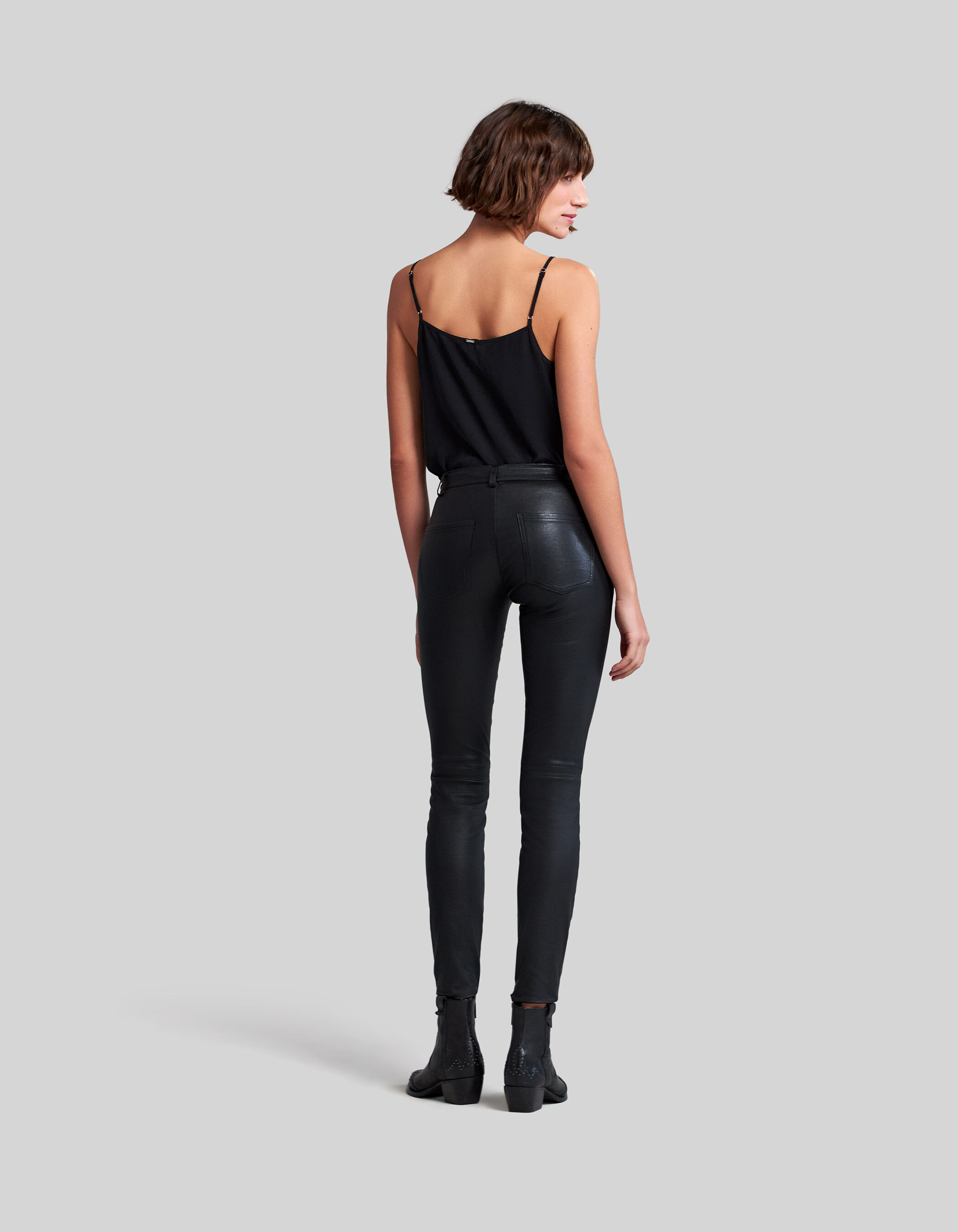 Pantalon cuir d agneau femme IKKS