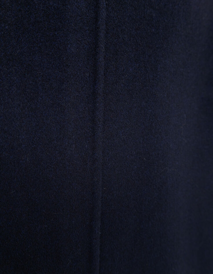 Abrigo con capucha de lana azul marino para hombre-7